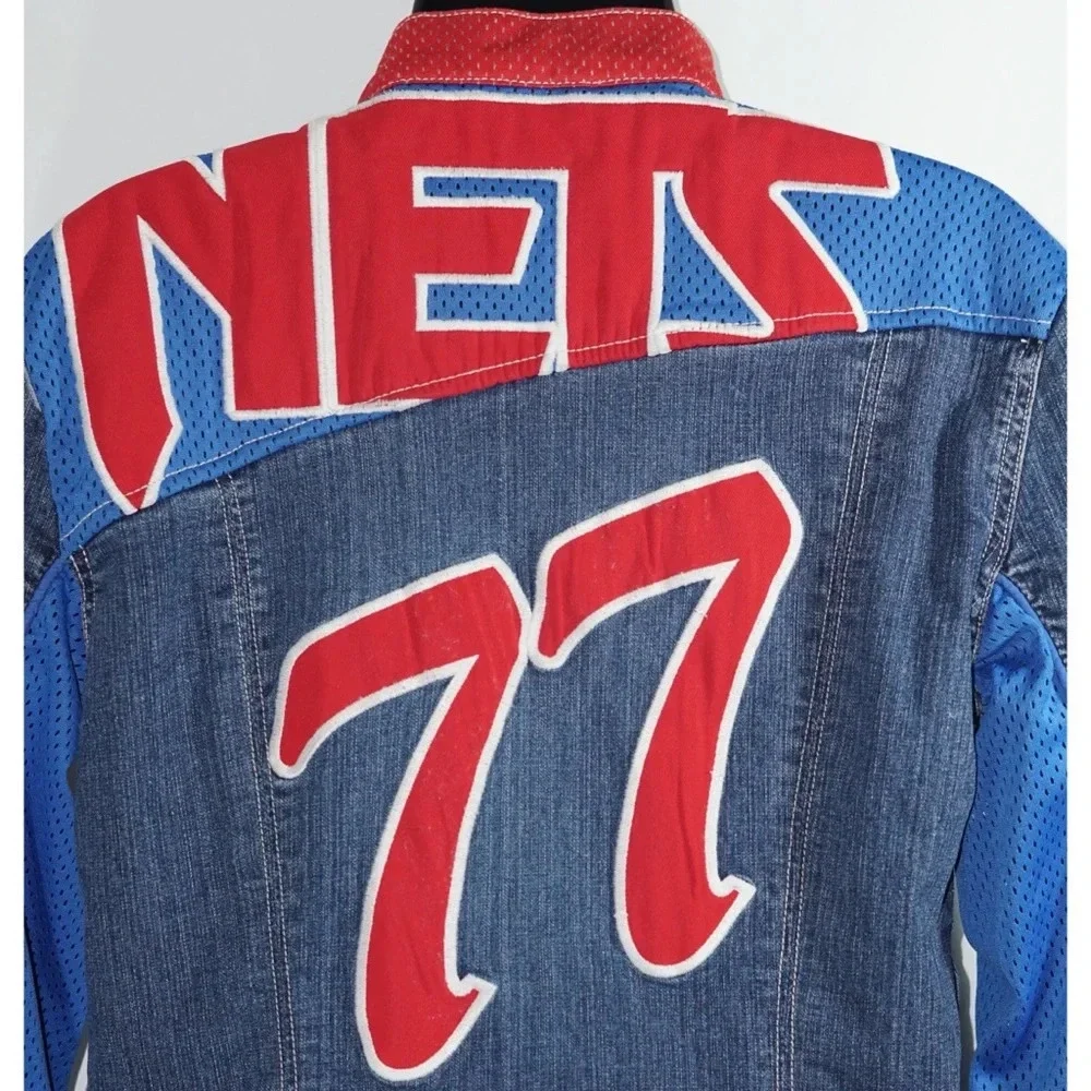 New Jersey Nets 77 NBA Denim Jean Jacket Size L